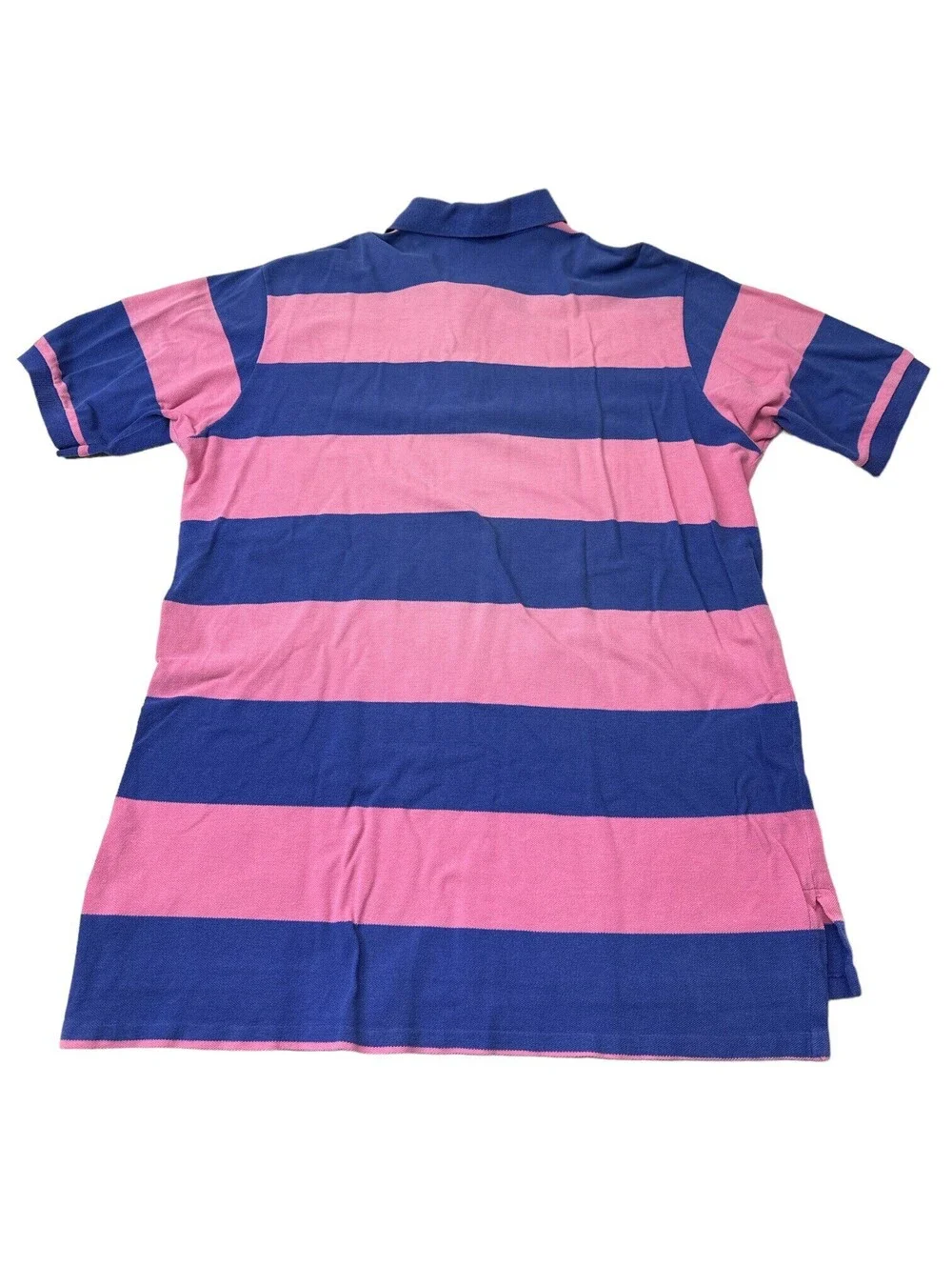 VTG POLO RALPH LAUREN Made in USA Mens Polo Shirt Pink Blue 100% Cotton Size XL